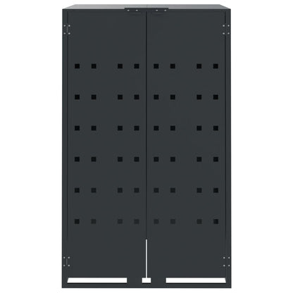 vidaXL Rangement à roulettes pour poubelles pour bac unique anthracite