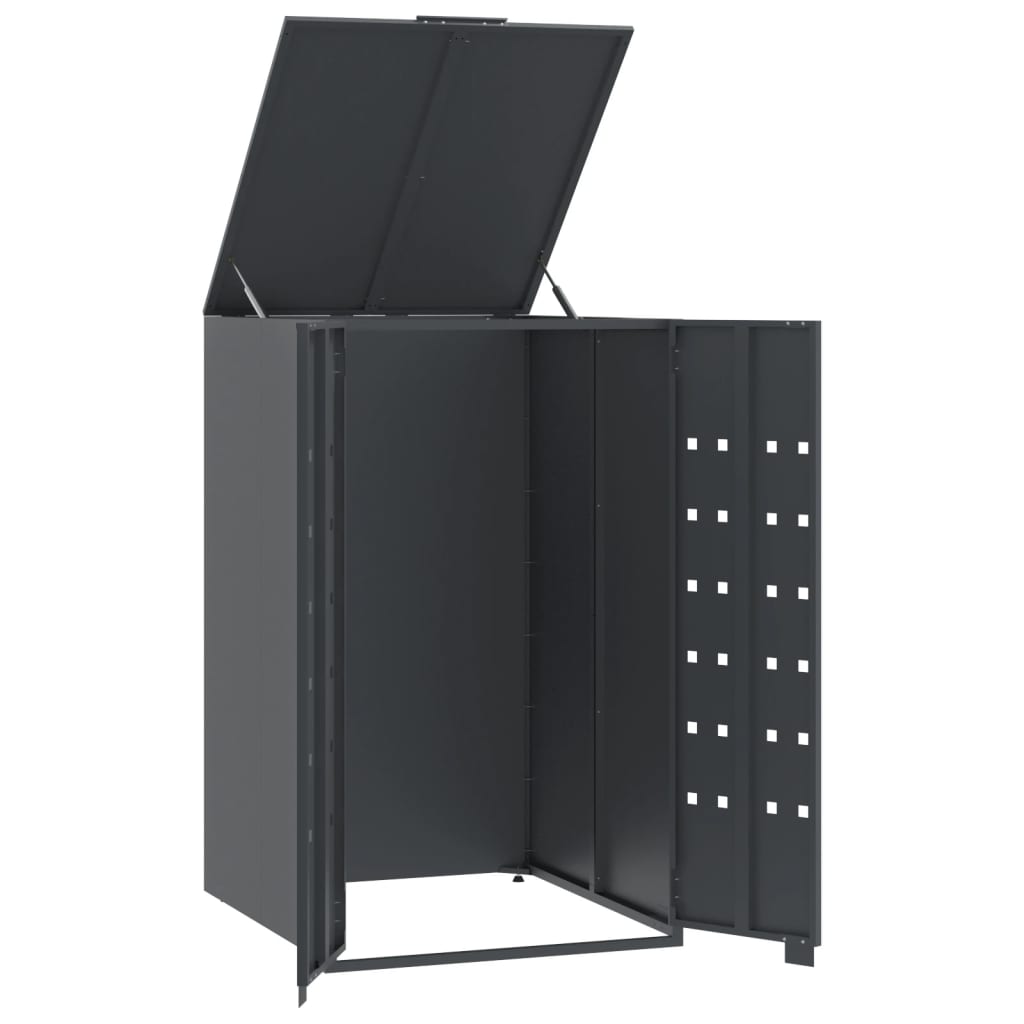 vidaXL Rangement à roulettes pour poubelles pour bac unique anthracite