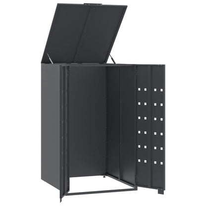 vidaXL Rangement à roulettes pour poubelles pour bac unique anthracite