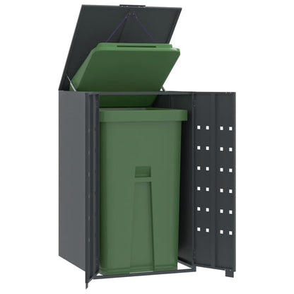 vidaXL Rangement à roulettes pour poubelles pour bac unique anthracite