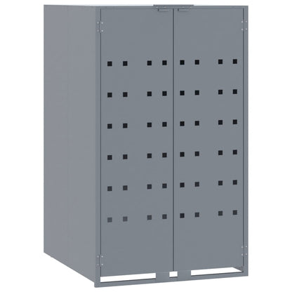 vidaXL Rangement à roulettes pour poubelles pour bac unique gris acier