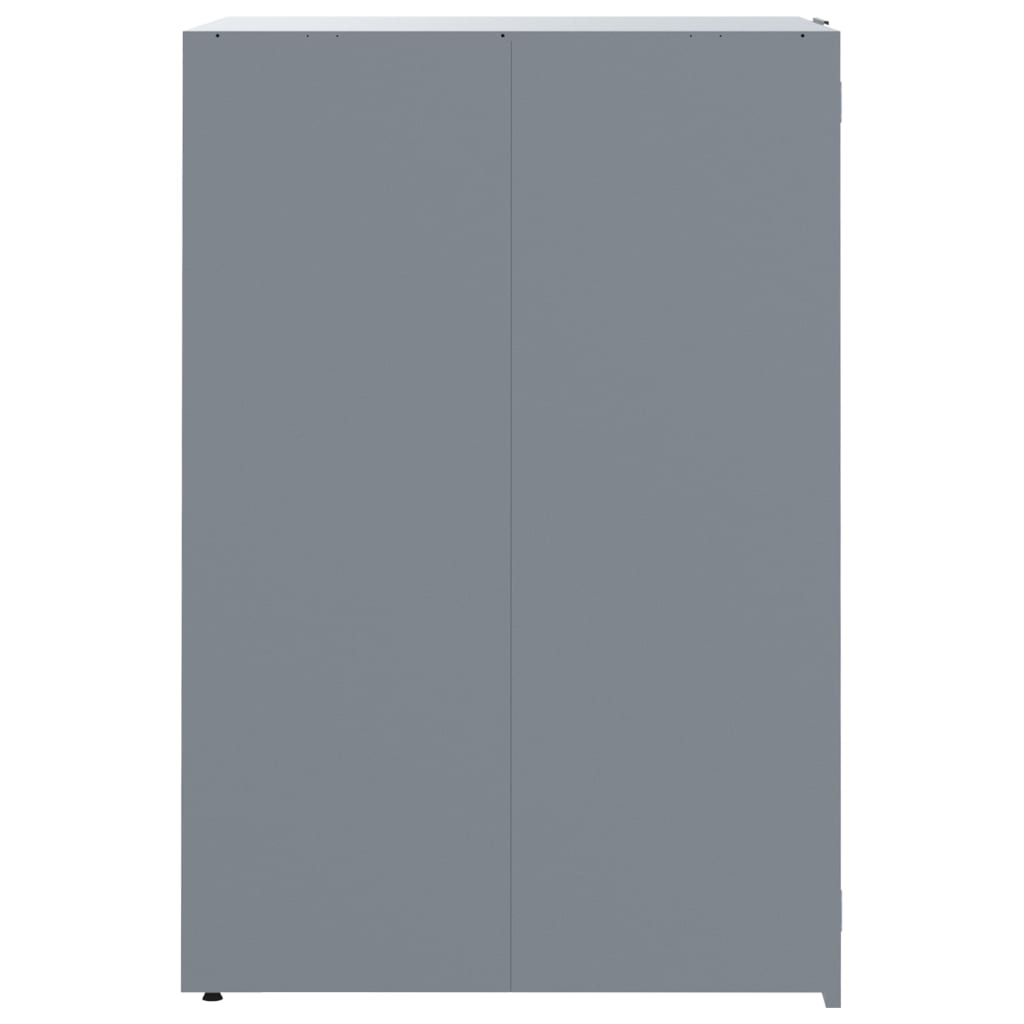 vidaXL Rangement à roulettes pour poubelles pour bac unique gris acier