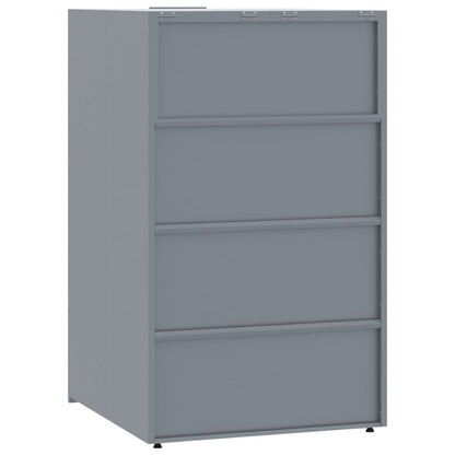 vidaXL Rangement à roulettes pour poubelles pour bac unique gris acier