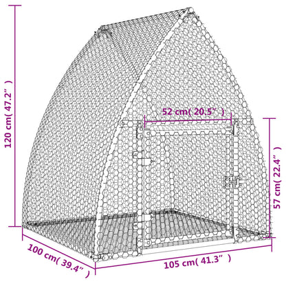 vidaXL Cage à lapin argenté 100x105x120 cm acier galvanisé