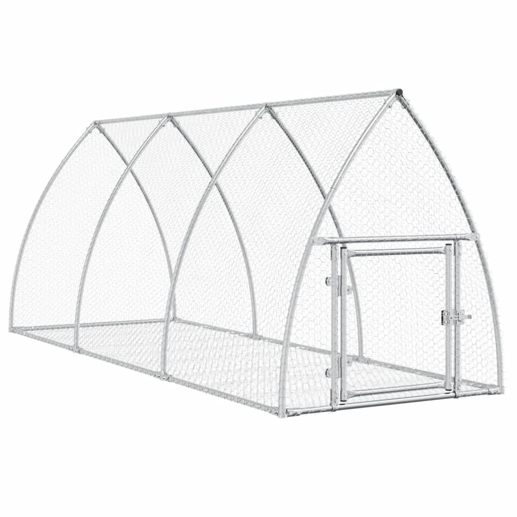 vidaXL Cage à lapin argenté 300x105x120 cm acier galvanisé