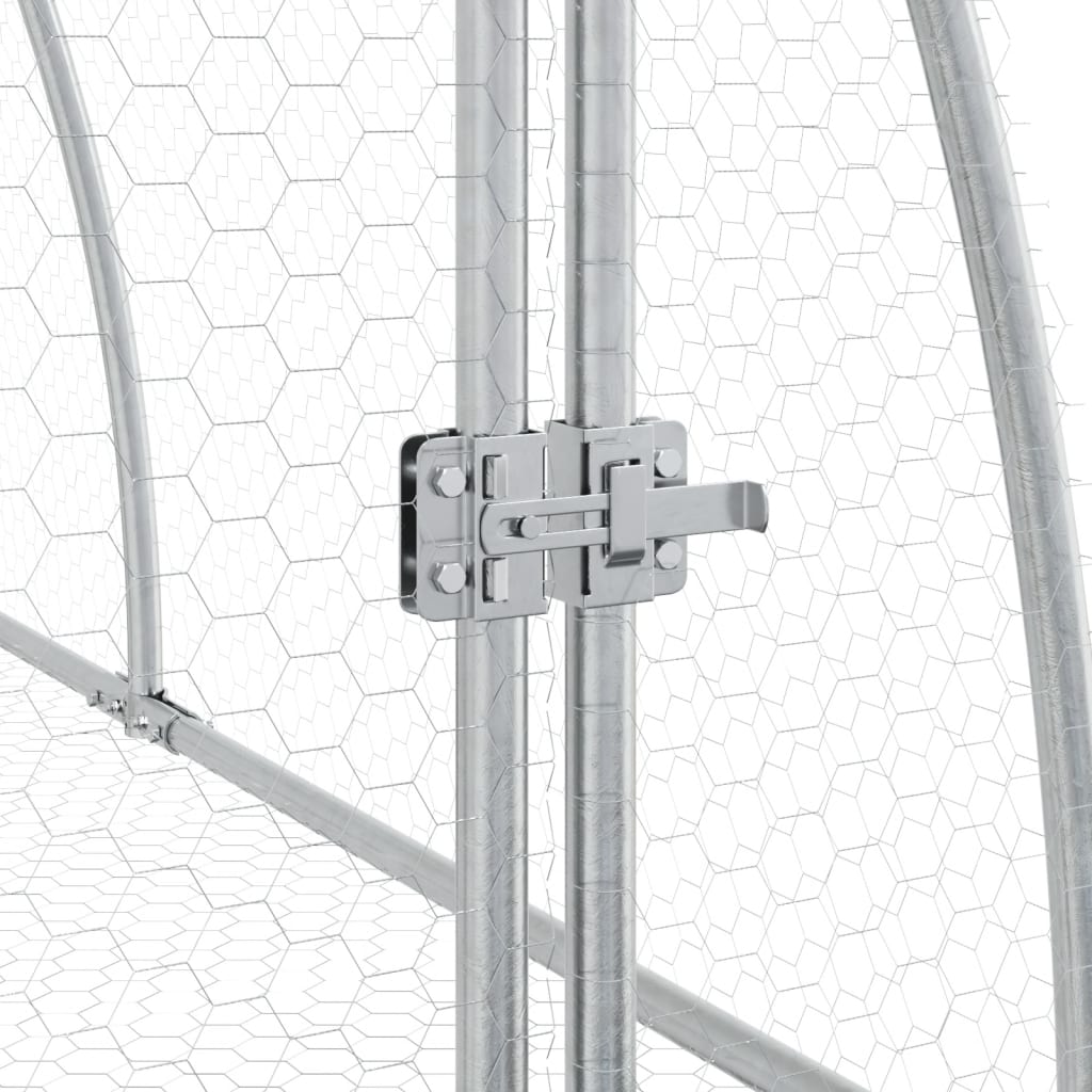 vidaXL Cage à lapin argenté 300x105x120 cm acier galvanisé