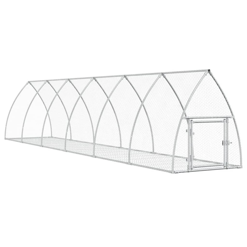 vidaXL Cage à lapin argenté 600x105x120 cm acier galvanisé
