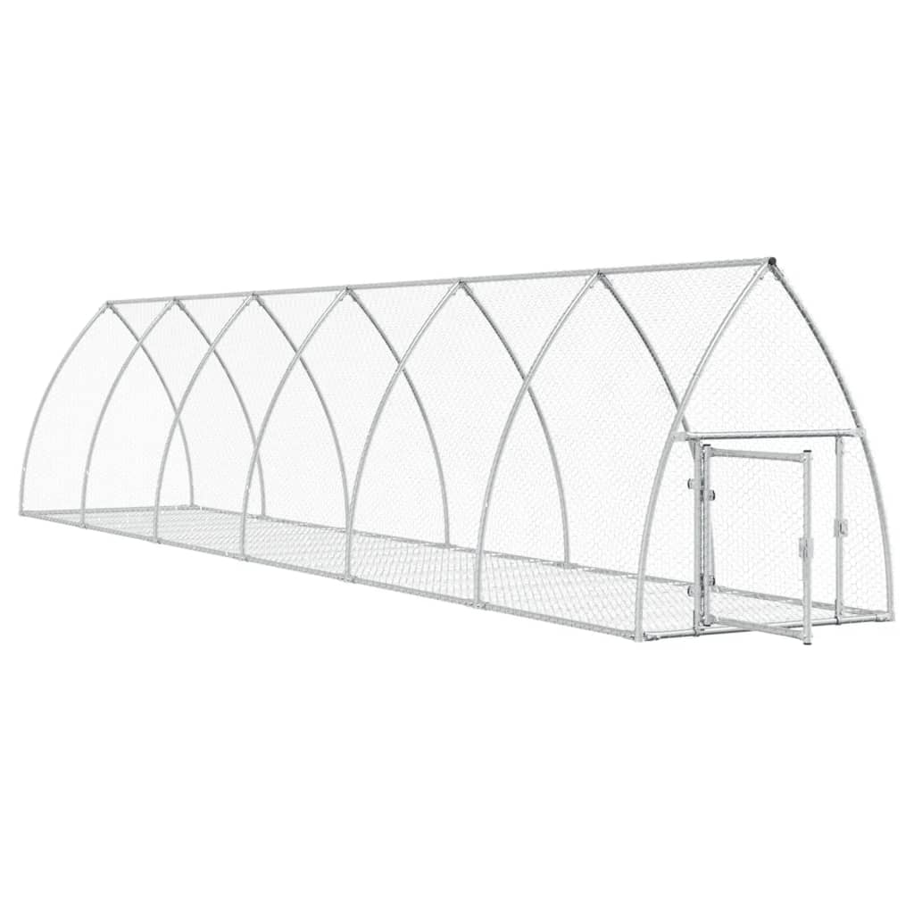 vidaXL Cage à lapin argenté 600x105x120 cm acier galvanisé