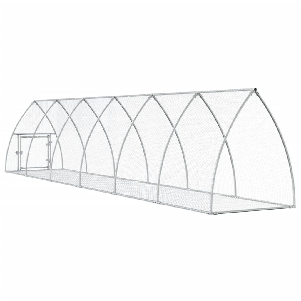 vidaXL Cage à lapin argenté 600x105x120 cm acier galvanisé