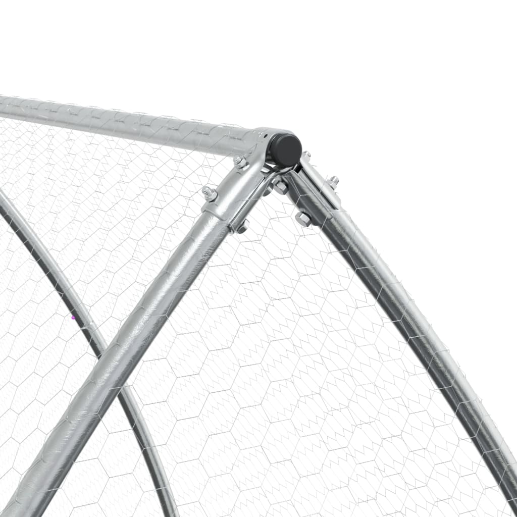 vidaXL Cage à lapin argenté 600x105x120 cm acier galvanisé