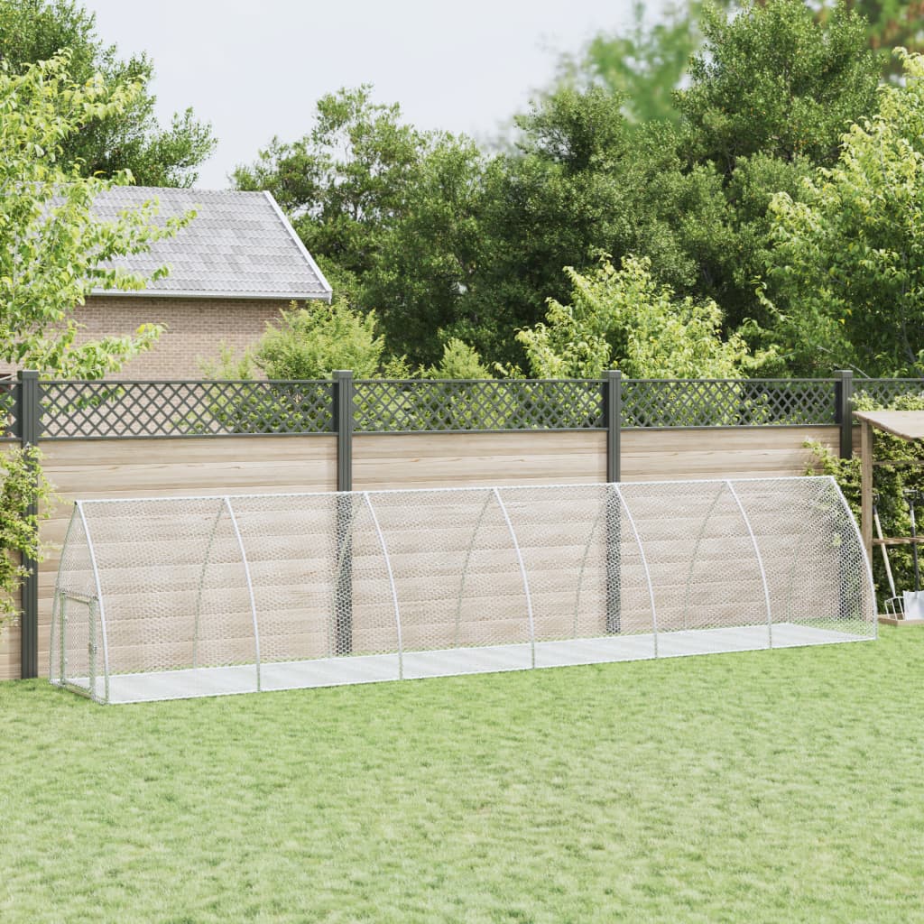 vidaXL Cage à lapin argenté 600x105x120 cm acier galvanisé