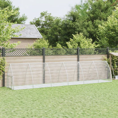 vidaXL Cage à lapin argenté 600x105x120 cm acier galvanisé