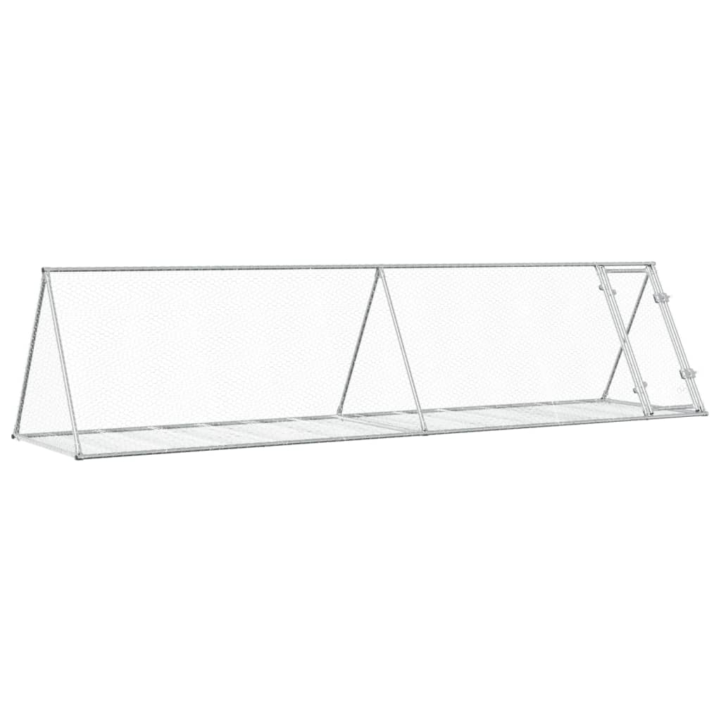 vidaXL Cage à lapin argenté 400x105x91 cm acier galvanisé