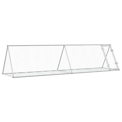 vidaXL Cage à lapin argenté 400x105x91 cm acier galvanisé