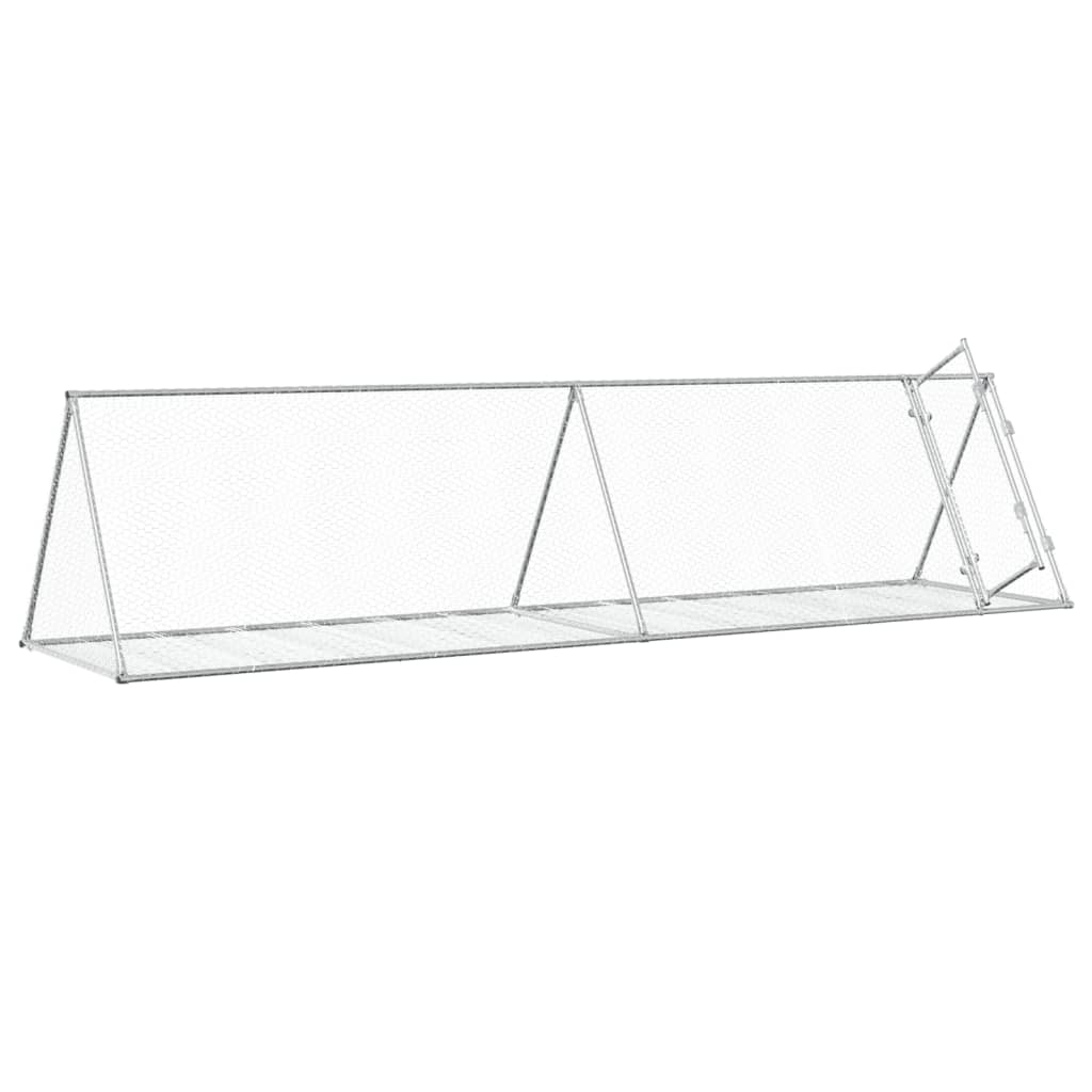 vidaXL Cage à lapin argenté 400x105x91 cm acier galvanisé