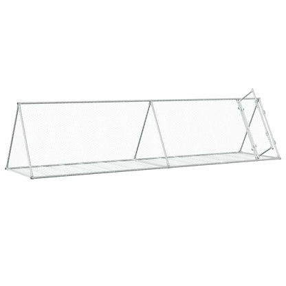 vidaXL Cage à lapin argenté 400x105x91 cm acier galvanisé