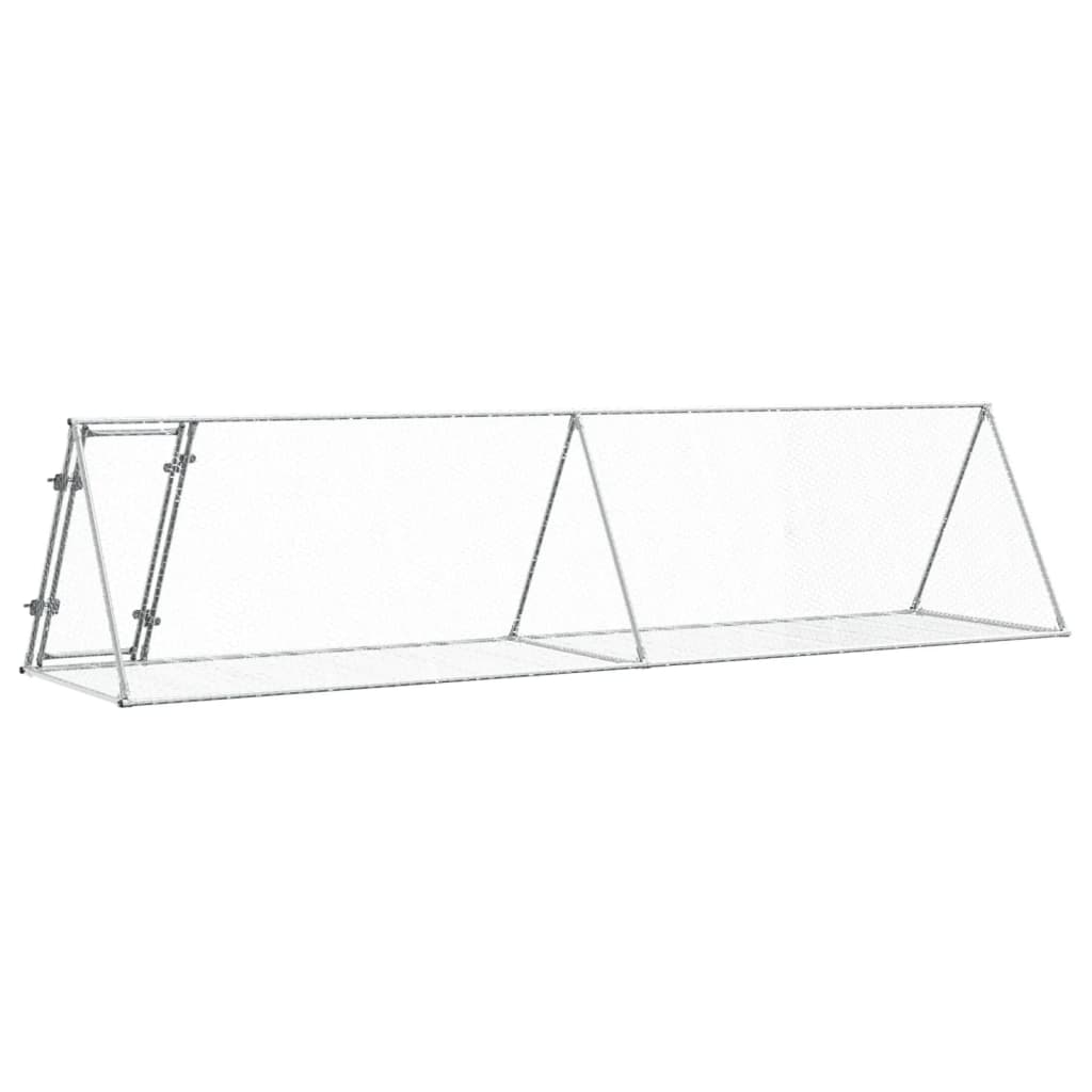 vidaXL Cage à lapin argenté 400x105x91 cm acier galvanisé