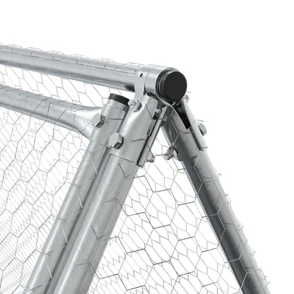vidaXL Cage à lapin argenté 400x105x91 cm acier galvanisé