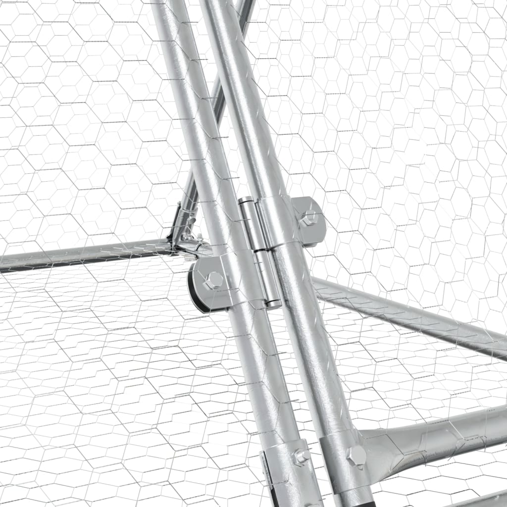 vidaXL Cage à lapin argenté 400x105x91 cm acier galvanisé