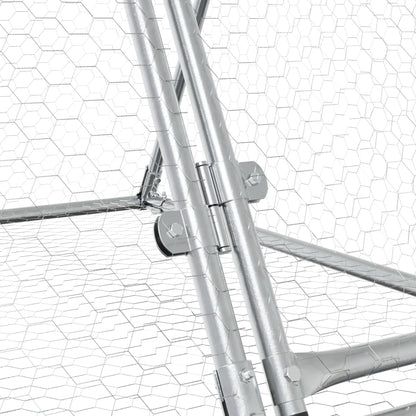 vidaXL Cage à lapin argenté 400x105x91 cm acier galvanisé