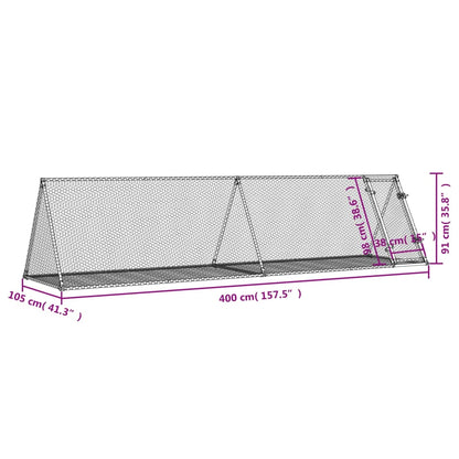vidaXL Cage à lapin argenté 400x105x91 cm acier galvanisé