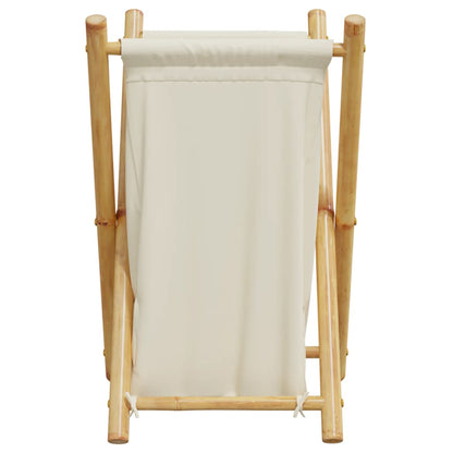 vidaXL Panier à linge blanc crème 41,5x36x63,5 cm bambou