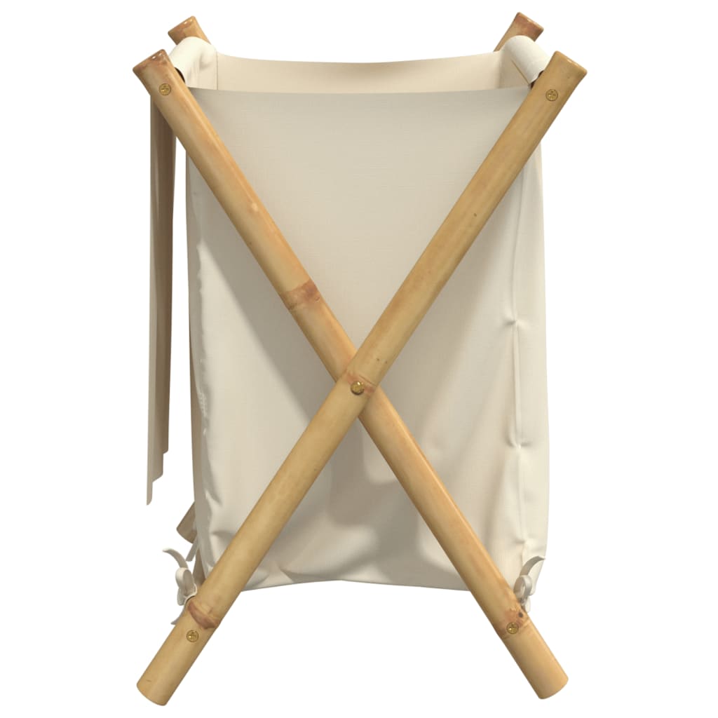 vidaXL Panier à linge blanc crème 45x55x63,5 cm bambou