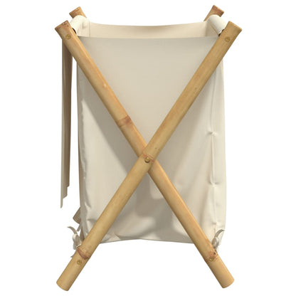 vidaXL Panier à linge blanc crème 45x55x63,5 cm bambou