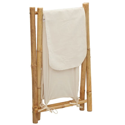 vidaXL Panier à linge blanc crème 45x55x63,5 cm bambou