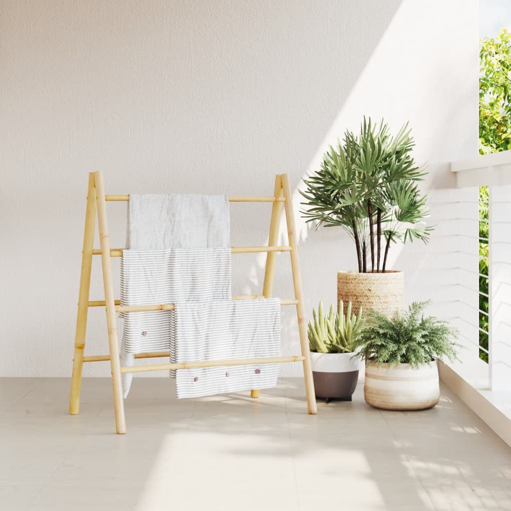 vidaXL Échelle à serviettes double avec 4 échelons 90x50x100 cm bambou