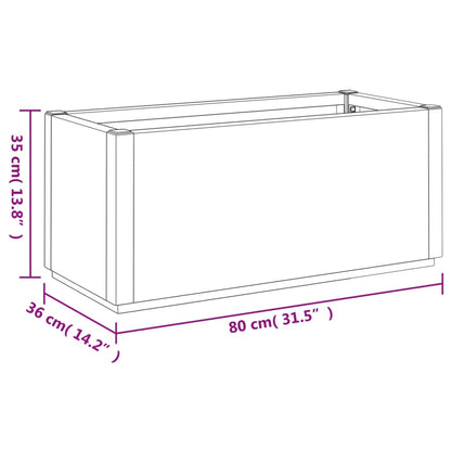 vidaXL Jardinière gris foncé 80x36x35 cm PP