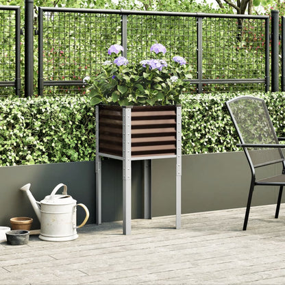 vidaXL Jardinière marron 45x45x88 cm acier
