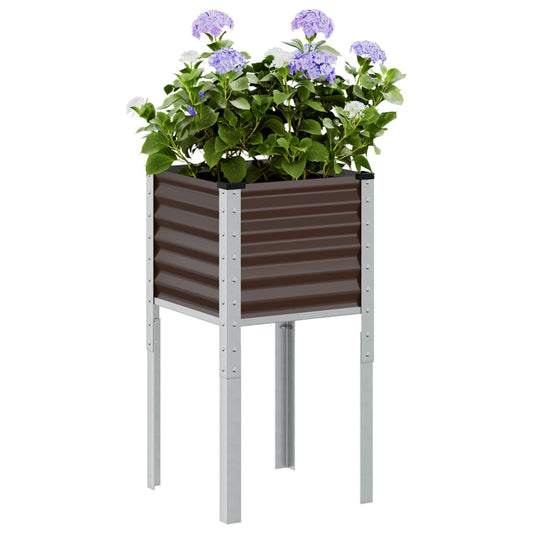 vidaXL Jardinière marron 45x45x88 cm acier