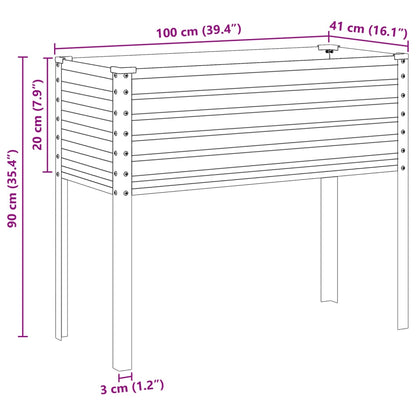 vidaXL Jardinière gris 100x41x90 cm acier