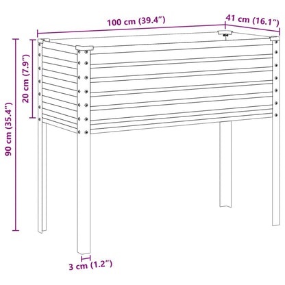 vidaXL Jardinière 100x41x90 cm acier résistant aux intempéries