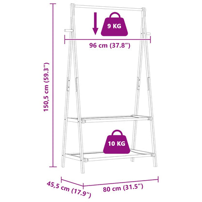 vidaXL Porte-vêtement avec étagères 96x45,5x150,5 cm bambou