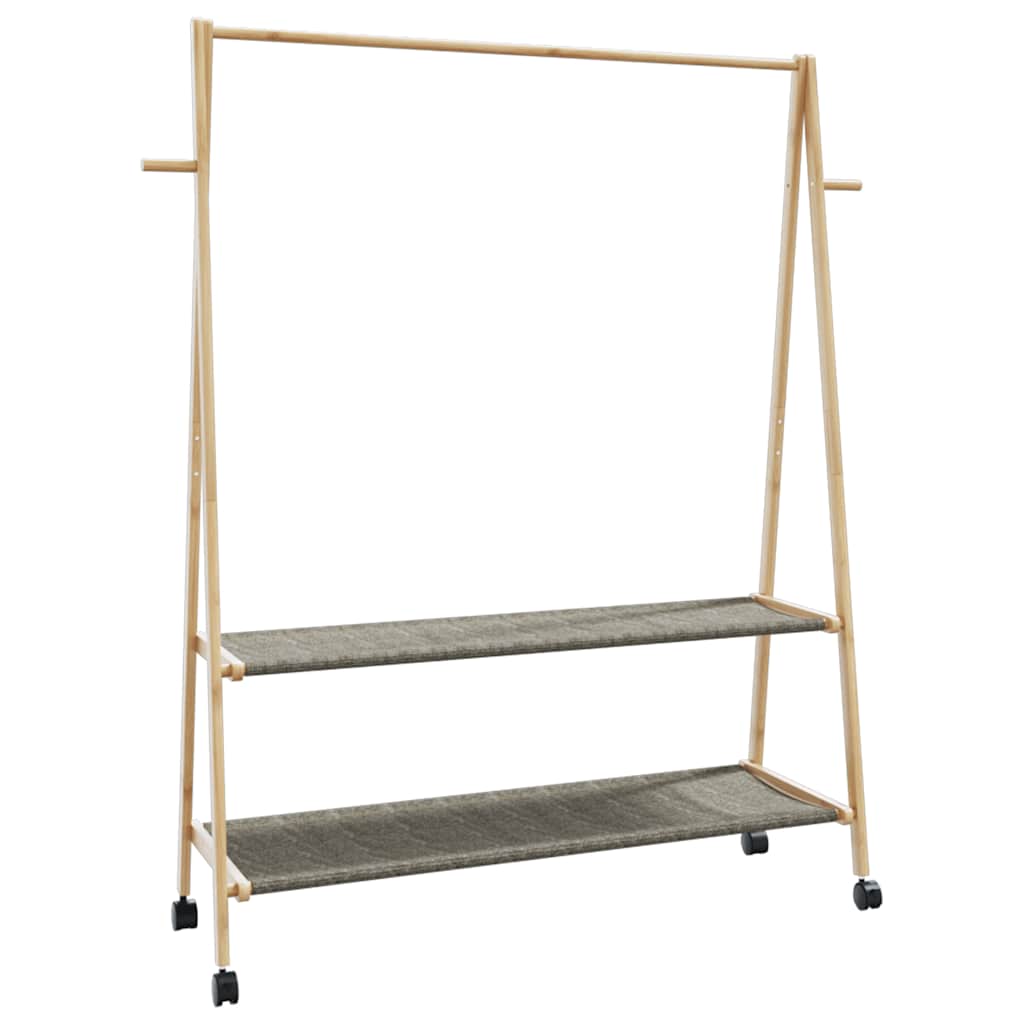 vidaXL Porte-vêtements et étagères roulettes 132x45,5x155,5cm bambou