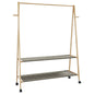 vidaXL Porte-vêtements et étagères roulettes 132x45,5x155,5cm bambou