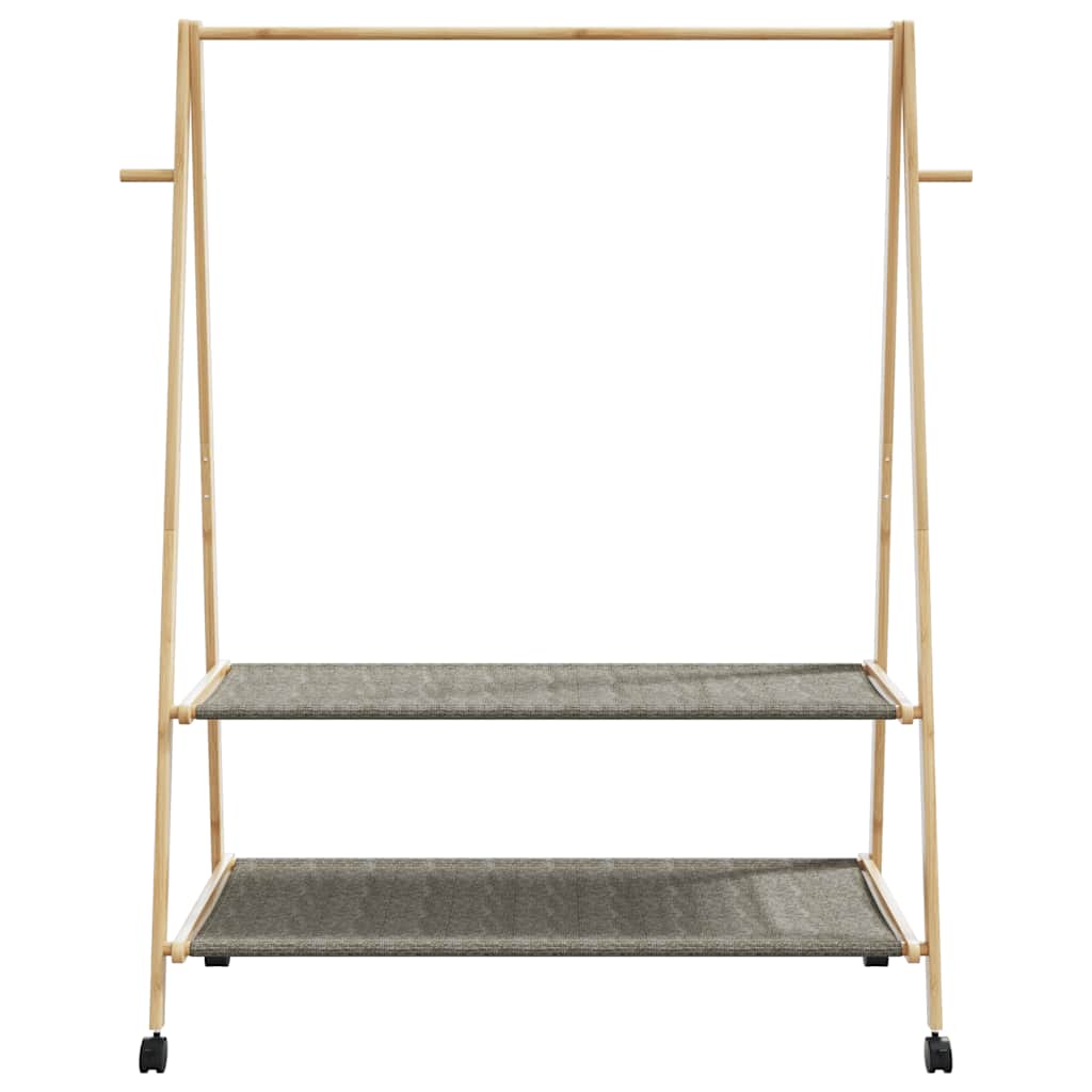 vidaXL Porte-vêtements et étagères roulettes 132x45,5x155,5cm bambou