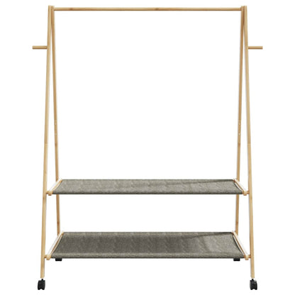 vidaXL Porte-vêtements et étagères roulettes 132x45,5x155,5cm bambou