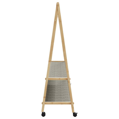 vidaXL Porte-vêtements et étagères roulettes 132x45,5x155,5cm bambou