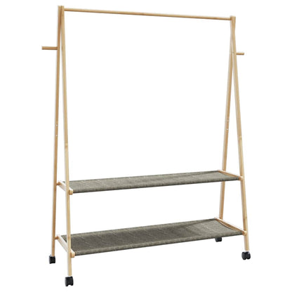 vidaXL Porte-vêtements et étagères roulettes 132x45,5x155,5cm bambou