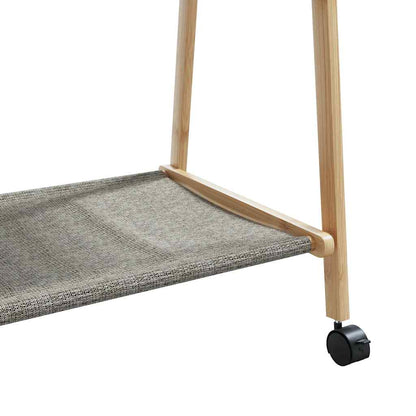 vidaXL Porte-vêtements et étagères roulettes 132x45,5x155,5cm bambou