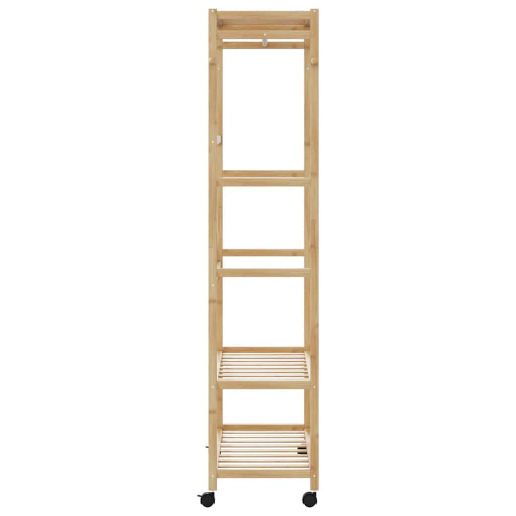 vidaXL Porte-vêtements et étagères et roulettes 90x40x179,5 cm bambou