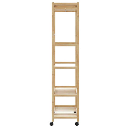 vidaXL Porte-vêtements et étagères et roulettes 90x40x179,5 cm bambou