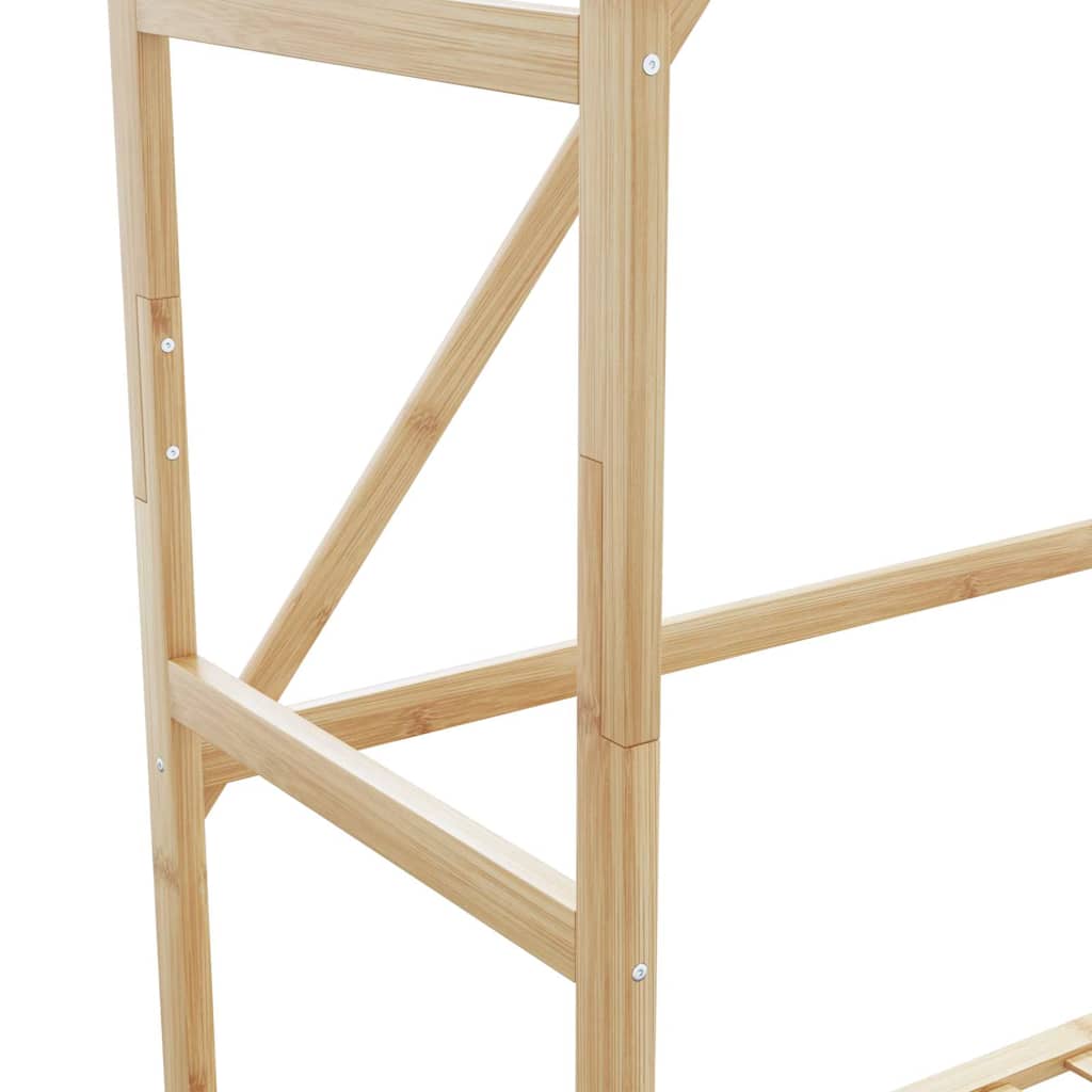 vidaXL Porte-vêtements et étagères et roulettes 90x40x179,5 cm bambou