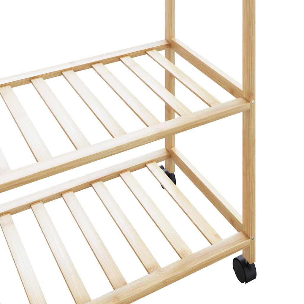 vidaXL Porte-vêtements et étagères et roulettes 90x40x179,5 cm bambou