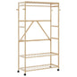 vidaXL Porte-vêtements et étagères et roulettes 110x40x180 cm bambou