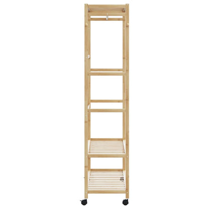 vidaXL Porte-vêtements et étagères et roulettes 110x40x180 cm bambou