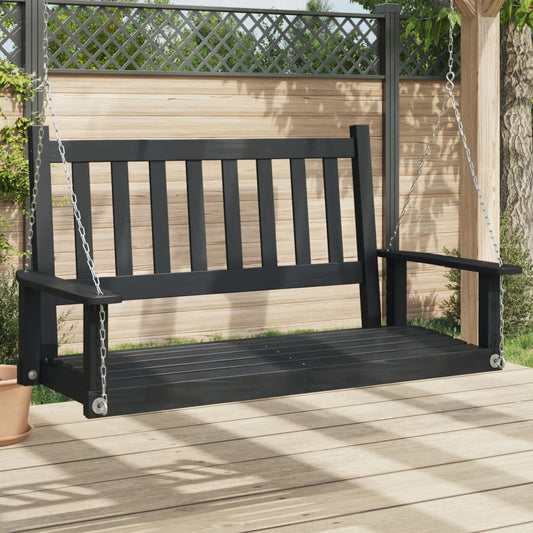 vidaXL Banc de balançoire de jardin chaînes en métal bois massif sapin